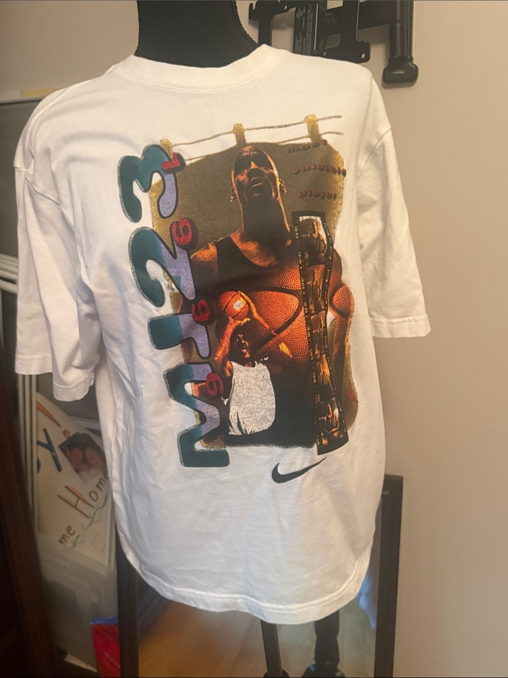 Jordan White Multicolor Graphic Short Sleeve Tee